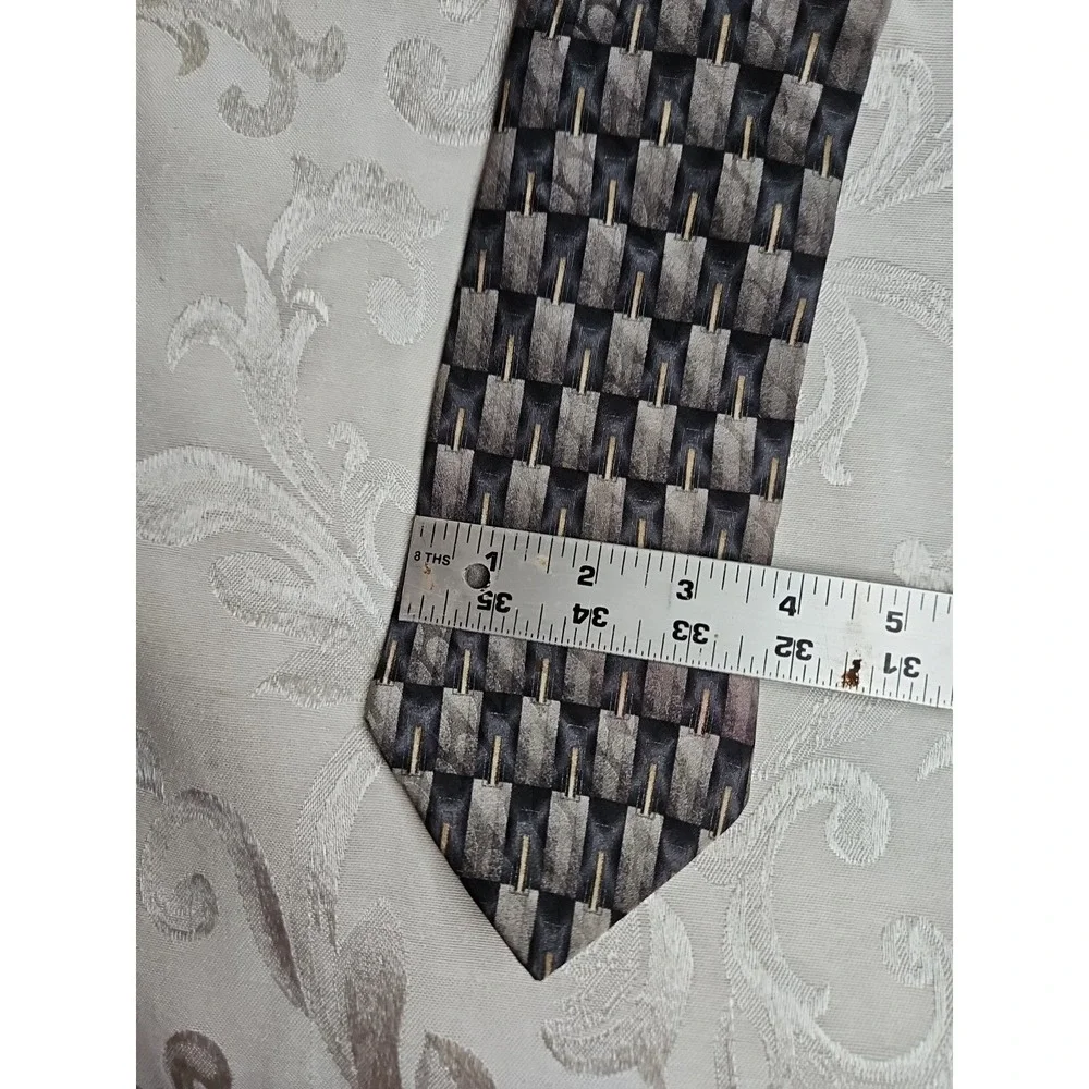 ENRICO GUCCINI 100% Silk Tie‎ Blue/Gray Abstract Classic Paris/Rome